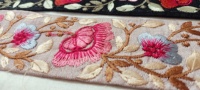 Lacets de travail en fil brodé sur mesure avec options multicolores en paillettes bordure brodée en 1 pouce de largeur