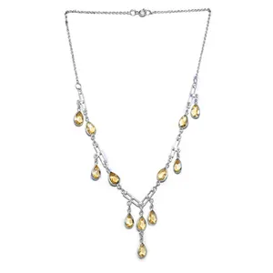Collier élégant en cristal en forme de larme plaqué argent pour femme, bijou de fête, cadeau - Product Image 3