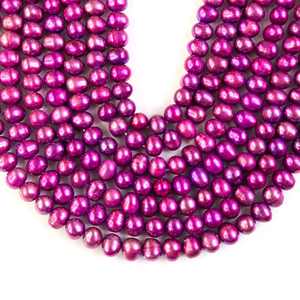 Cuentas Redondas de Perlas de Agua Dulce Rosa Intenso de 8-9 mm, Cuentas de Perlas Rosas Naturales de Gran Tamaño para Hacer Joyas, Diseño de Pulseras y Collares - Product Image 6