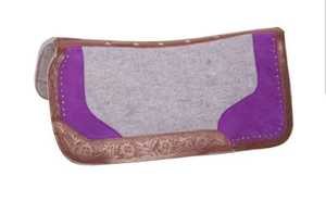 Almohadilla de sillín occidental de fieltro de lana de Nueva Zelanda púrpura al por mayor DISEÑO DE Vardhman con forro polar para montar a caballo - Product Image 1