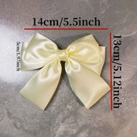 Grandes pinces à cheveux en satin de soie avec nœud en ruban, style français, à longue queue, pour queue de cheval, accessoires de coiffure