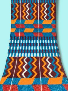 Tela tejida Jacquard de algodón tradicional Premium 100% algodón 470 GSM Material de toalla de diseño étnico para moda y ropa tradicional - Product Image 5