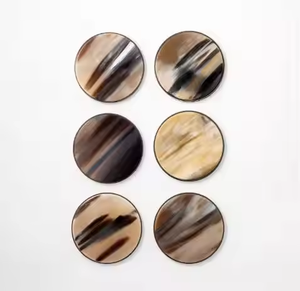 Posavasos de cuerno natural Esteras y almohadillas elegantes para protección y estilo de artesanía de media luna - Product Image 2