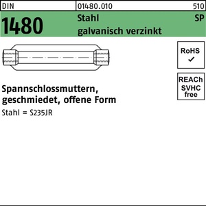 Tuerca tensora DIN 1480 Open SP M24 / 255 Acero Electrogalvanizado - 1 Pieza - Product Image 1