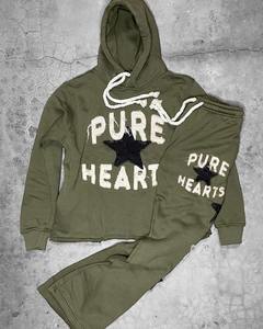 Conjuntos de chándal vintage con lavado ácido y pedrería personalizados al por mayor para hombre, pantalones de chándal acampanados, sudaderas con cremallera, joggers y conjuntos para mujer - Product Image 5