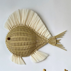 Decoración de Pared de Peces Grandes Hecha a Mano, Ecológica, 100% Ratán, Decoración Rústica para el Hogar, Arte de Pared, Venta al por Mayor desde Vietnam - Product Image 4