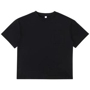 Camiseta holgada con bolsillo básico unisex, camisetas formales de punto de algodón sólido para hombre, ropa de calle informal de gran tamaño, camiseta con logotipo personalizado y bolsillo - Product Image 5