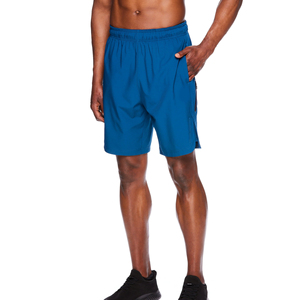 Pantalones cortos deportivos atléticos de secado rápido para hombre al por mayor, pantalones cortos de gimnasio para correr de poliéster 100% con patrón sólido de bolsillo para hombre - Product Image 4