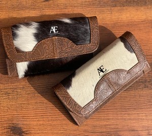 Nouveau Western fait à la main Hairon fourrure sculpture pochette en cuir femmes conçu Offre Spéciale marron en relief élégant coque de téléphone portefeuille spacieux - Product Image 1