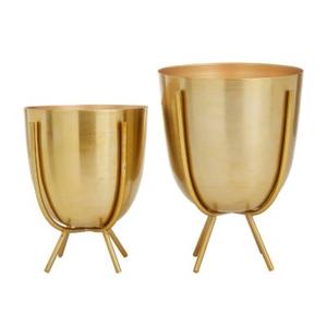 Jarrones de flores de Metal Royal Look, maceta de acabado negro con soporte para decoración de mesa de Hotel, hogar y restaurante, jarrones de flores - Product Image 2