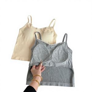 Camiseta Blanca de Estilo Coreano, Ajustada, Corta, Transpirable, 100% Nailon, para Mujer, Cuello en V, Informal, con Logotipo Frontal, Tejido de Punto con Encaje - Product Image 3