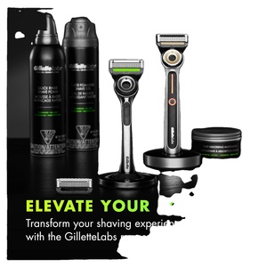 มีดโกนสำหรับผู้ชายยิลเลตต์แล็บส์พร้อมบาร์ขัดผิวชุดโกนหนวดสำหรับผู้ชายมีด้ามจับ1ด้ามใบมีดโกน2ใบ - Product Image 3