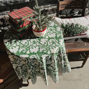 Mantel de algodón estampado floral de alcachofa Pantone - Product Image 1