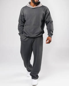 Haute exigence étain plaine Baggy jambe droite hommes Gym survêtement coton français éponge pantalons de survêtement personnalisé hommes survêtement pantalon et pantalon - Product Image 2