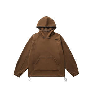 Sudaderas con capucha para hombre con logotipo personalizado 350gsm ropa de calle de peso pesado polar cuello alto de cara completa Sudadera con capucha para hombre sudaderas con capucha - Product Image 3