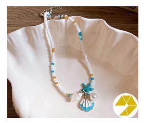 Coastal Elegance Seashell Collier Coquillages Naturels Étoile De Mer Ras Du Cou Bracelet Ensemble pour Femmes, En Vrac En Gros Plage Seashell Collier - Product Image 5