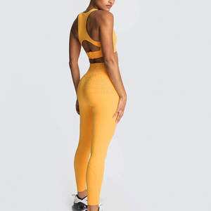 Nouveau design Logo personnalisé Ensemble de yoga pour femmes Ensemble de yoga pour femmes à séchage rapide Meilleure vente Ensemble de yoga respirant pour femmes - Product Image 3