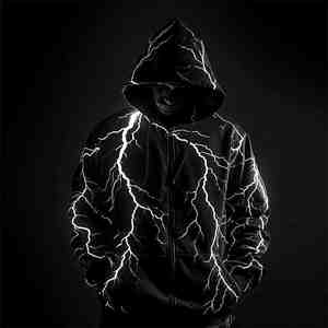 Sweat-shirt à manches longues imprimé 3D brodé pour homme, coupe classique, motif éclair tendance, avec fermeture éclair, personnalisable - Product Image 4