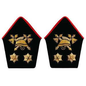 แผ่นแปะ3D คุณภาพสูงแผ่นผ้าสีดำลายใบโอ๊คชุบโครเมียมแผ่นทองเหลืองติดปกเสื้อ - Product Image 3