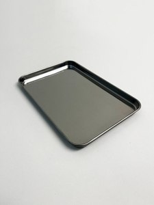 Plateau de décoration de table de cuisine, taille moyenne, plateau de service en acier inoxydable, plateau rectangulaire en métal à bas prix - Product Image 3