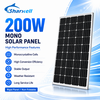 Panneau solaire monocristallin haute efficacité SHARXELL 200W, fabricant de modules OEM pour système solaire domestique