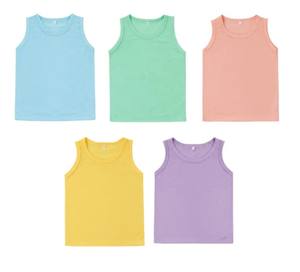 Blank Sleeveless <b>Tank</b> <b>Top</b> Singlet for Kids & Infants Youth Clothing Knitted Fabric for Sublimation Printing - Product Image 3