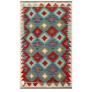 Alfombra Kilim de Maimana, Afganistán, 124 x 74 cm, Decoración de Pared - Product Image 1