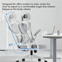 Chaise de bureau ergonomique avec soutien lombaire, chaise de bureau pivotante réglable pour la maison et le travail, assise confortable
