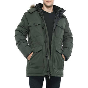 Nouvelle veste parka d'hiver pour homme avec logo personnalisé imprimé, col montant en toile, respirante, séchage rapide, vêtements d'extérieur - Product Image 2