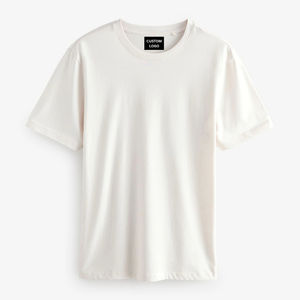 Camiseta de manga corta con cuello redondo para hombre, corte regular, color azul claro, OEM ODM, algodón mercerizado, camiseta de primera calidad - Product Image 6