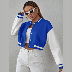 Chaquetas universitarias de la mejor calidad para mujer, Parche de béisbol de invierno, tela de lana hecha en el trabajo, ropa informal larga, talla XL, talla grande, algodón - Product Image 2