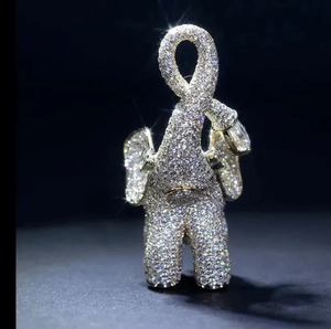 Elefante de Plata de Ley 925 Iced Out Moissanite Diamond Pendant Making para Diamond Pendant Hip Hop Jewelry - Product Image 2