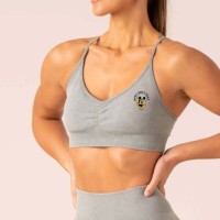Ensemble de yoga sans bretelles avec soutien-gorge à armatures et pantalon pour femme, grande taille, maintien élevé, personnalisable, en Spandex/Nylon, vêtements de sport, logo imprimé sur le devant