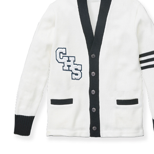 Cárdigan colección mujer Color sólido cremallera cárdigan clásico escuela Letterman cárdigan con rayas al por mayor - Product Image 3