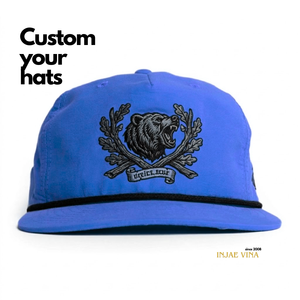 Custom Retro Embroidery Rope Golf <b>Hat</b> OEM Unstructured 5 Panel Camp Outdoor <b>Cap</b> Vintage <b>Flat</b> Brim Snapback Trucker Headwear - Product Image 1