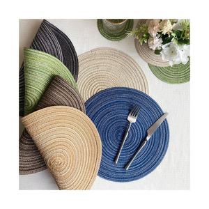 Manteles Individuales Redondos Bordados de Color Sólido, Tela de Algodón Puro, Ligeros, Tamaños Personalizados, Venta al por Mayor de Fábrica, OEM - Product Image 3