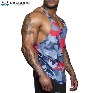 <b>Men's</b> Bodybuilding Fitness <b>Singlets</b> Polyester/Spandex Quick-Dry Breathable High Quality Workout Stringer New Arrival Raccoon - Product Image 5
