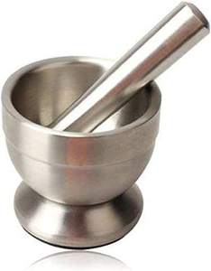 Mortier et pilon de style vintage doré aspect traditionnel pour la maison cuisine épices et herbes moudre et pilule outil de concassage mortier pilon - Product Image 4