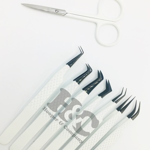 Nouvelle pince à cils à pointe noire Mink Logo Extension de cils pince à épiler en acier inoxydable pince à cils durable - Product Image 1