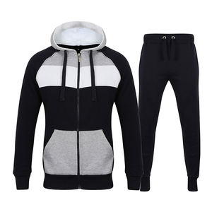 Conception personnalisée à capuche ensemble de rue en plein air hommes joggers costumes ensemble patchwork survêtement impression sweats hommes deux pièces ensemble - Product Image 1