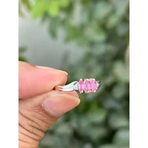 Marquise Cut Pink Sapphire <b>Ring</b> 925 Sterling Silver Handmade Gemstone <b>Ring</b> Wholesale Jewelry Supplier - Product Image 2