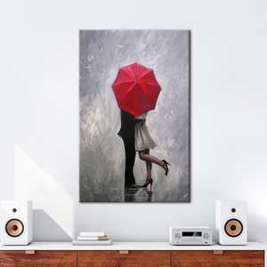 ภาพพิมพ์บนผ้าใบคู่รักแสนโรแมนติก, ศิลปะติดผนังสมัยใหม่สำหรับห้องนั่งเล่น, ห่อหุ้มอย่างดี - Product Image 1