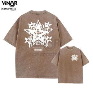 Camiseta Urbana de Algodón para Hombre, Estilo Vintage Lavado, Estampado Urbano, Hip Hop, Retro, Punk, Harajuku, Lavado Ácido, Manga Corta, Informal - Product Image 3