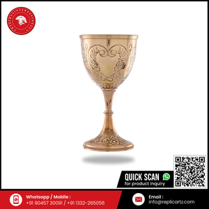 Handcrafted Brass <b>Goblet</b> Chalice Cup 210ml | Vintage Engraved Drinkware | Antique Finish Royal Glass Decorative Tableware Gift - Product Image 6