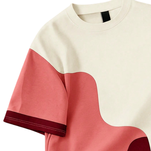 <b>Mens</b> Color Block <b>T</b> <b>Shirt</b> Custom Casual Short Sleeve Crew Neck Summer Streetwear Top Fashion Oversized Soft Cotton Daily Wear - Product Image 3