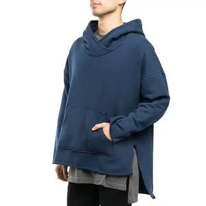 Sudadera con capucha de hombro caído para hombre, Jersey de algodón 100%, en blanco de rizo francés Sudadera con capucha, sudadera con capucha de gran tamaño con dobladillo doble para hombre - Product Image 2