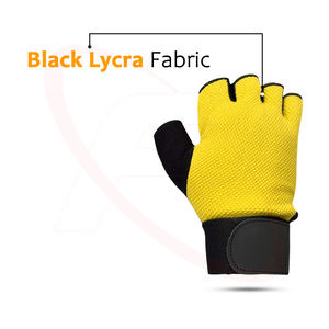 Guantes de levantamiento de pesas transpirables antideslizantes sin dedos para hombre con palma de refuerzo en cuero sintético Guantes unisex - Product Image 3