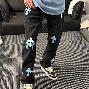 54031 Jeans de Pierna Recta Holgados Estilo Hip Hop Vintage Pantalones de Pierna Ancha Cristal Denim Claro/Oscuro/Colorido Ajustados Talla D3 Invierno - Product Image 3