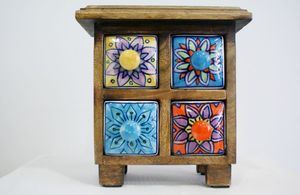 ASSISTANT NATURAL <b>WOODEN</b> Premium Printed Home <b>Wooden</b> Tabletop Spice Box With Separate Compartments for Spices and Dry Fruit Box - Product Image 6