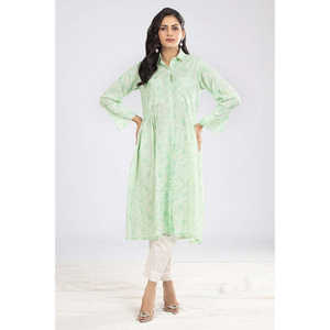เสื้อเชิ้ตผ้าป๊อปลินพิมพ์ลายสีเขียวสำหรับผู้หญิง ฟรีไซส์ XL สไตล์ลำลองแบบตะวันตก ตกแต่งกระดุม ทรงยาว สำหรับฤดูใบไม้ร่วง ฤดูใบไม้ผลิ ฤดูร้อน - Product Image 2